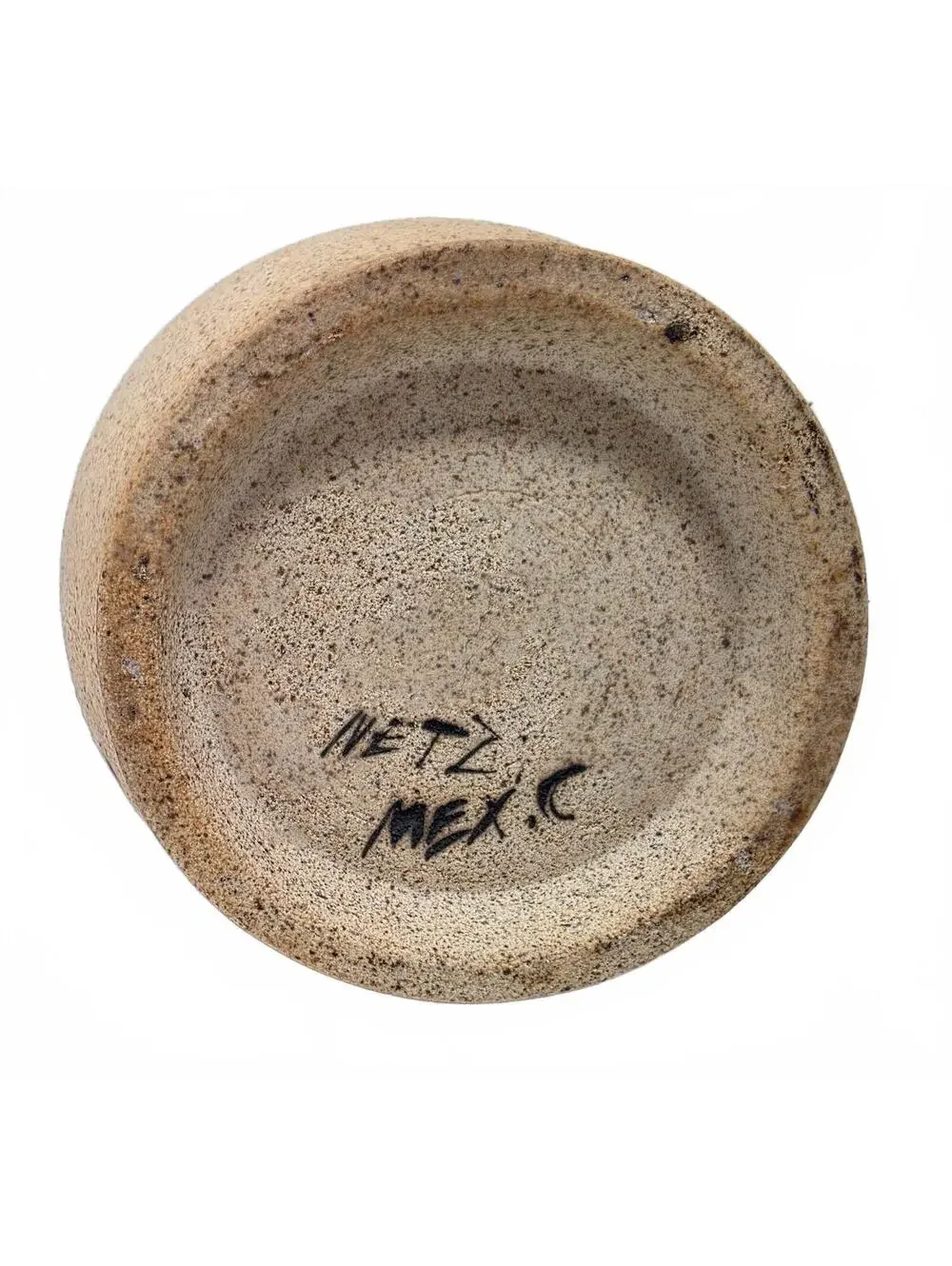 Vintage Netzi Mexico Tonala Pottery Bird Floral Sandstone Vase Signed